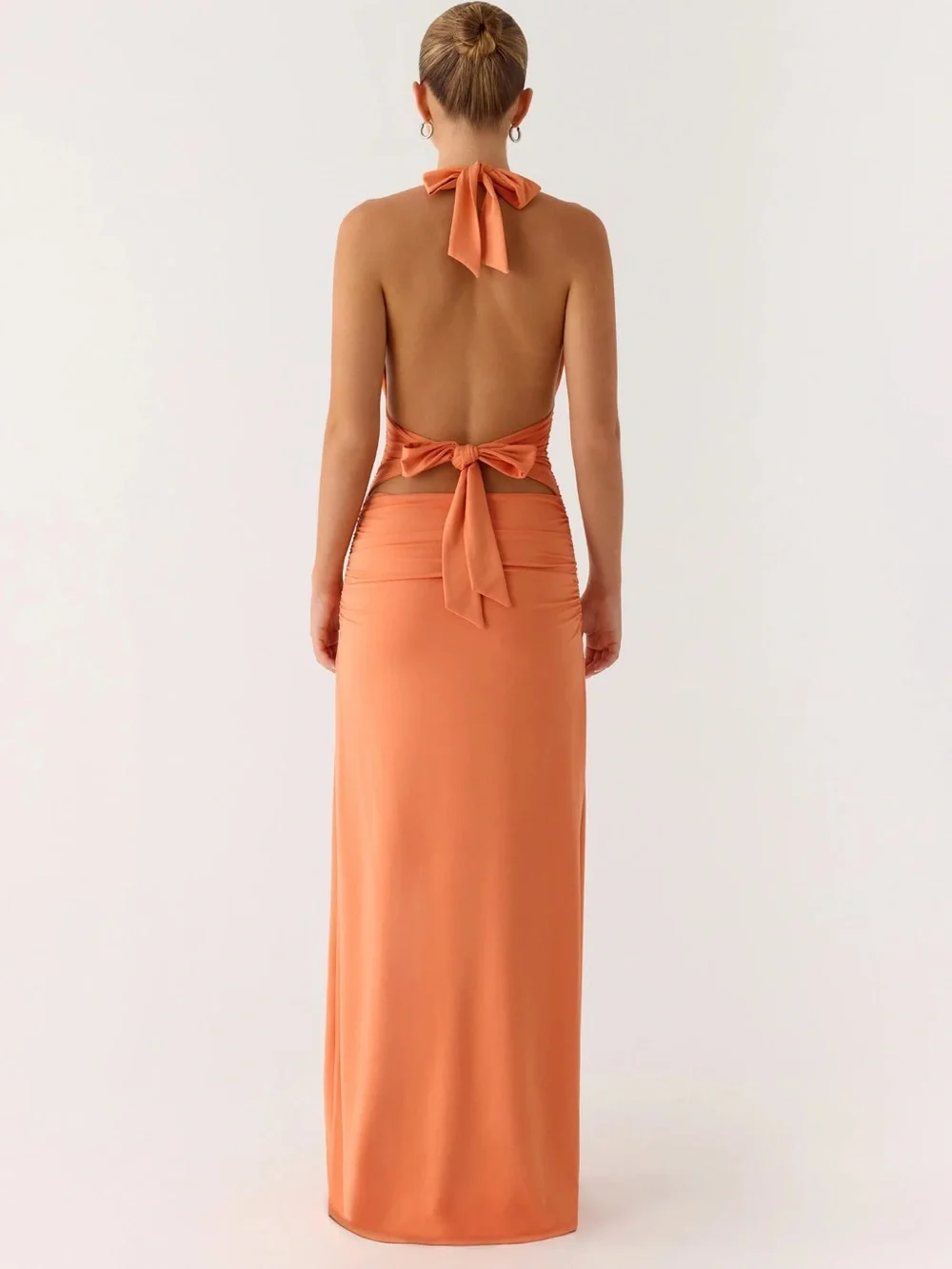 Peppermayo Coral Orange Halter Maxi Dress - Picture 4 of 4